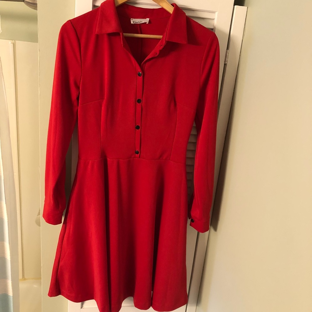 Foggy Red Fit and Flare Dress (NWOT)